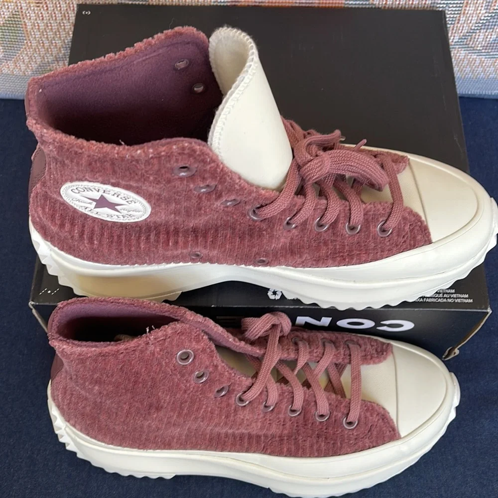 Converse WMNS A03252C RUN STAR HIKE HI DARK WINE/SADDLE/EGRET Platforms